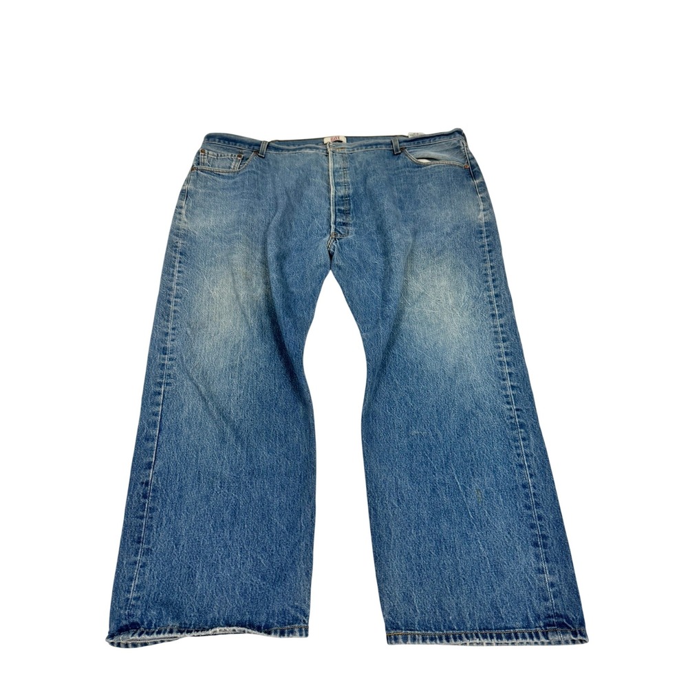 Levis 501 Original Straight Leg Button Fly Jeans Blue Denim 50x30 Mens